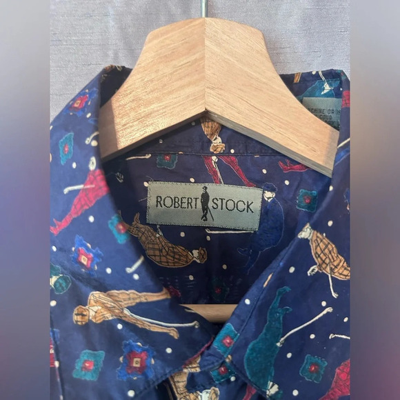 Vintage Robert Stock 100%  Silk Shirt size‎ Large - Picture 3 of 7